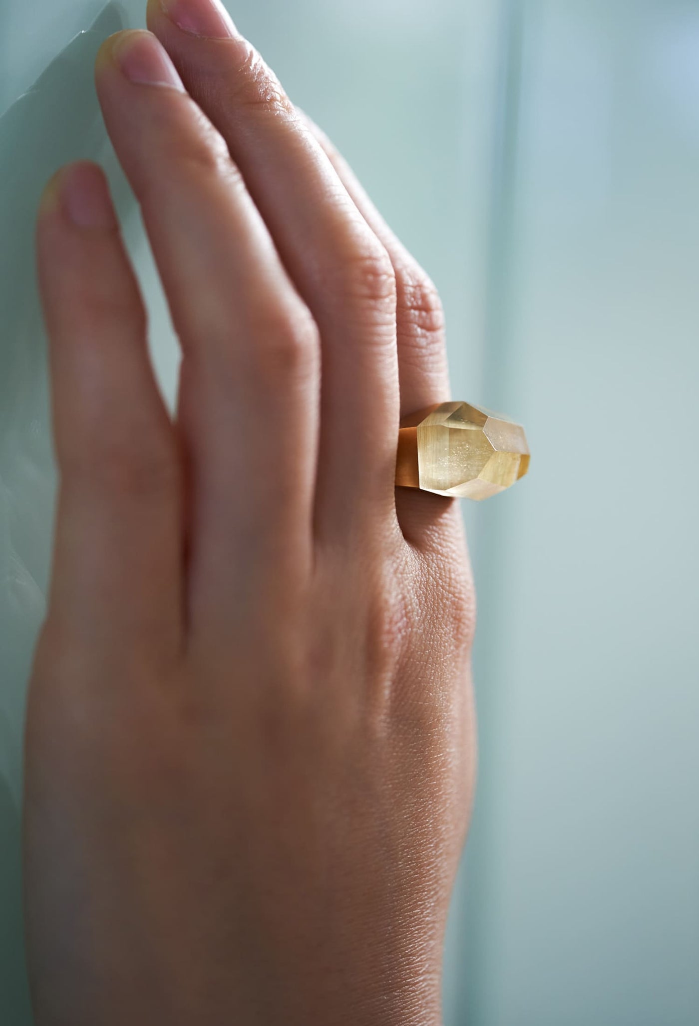 Quartz Rock Ring / Crystal / Yellow – bororo