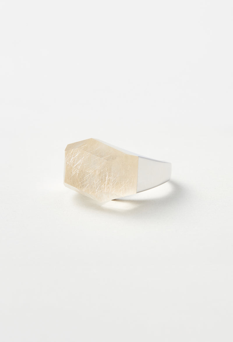 [一点もの] Silver Rutile Quartz Rock Ring / Crystal / Silver