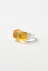 Citrine Rock Ring / Crystal / Silver