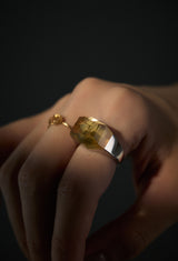 Citrine Rock Ring / Crystal / Silver