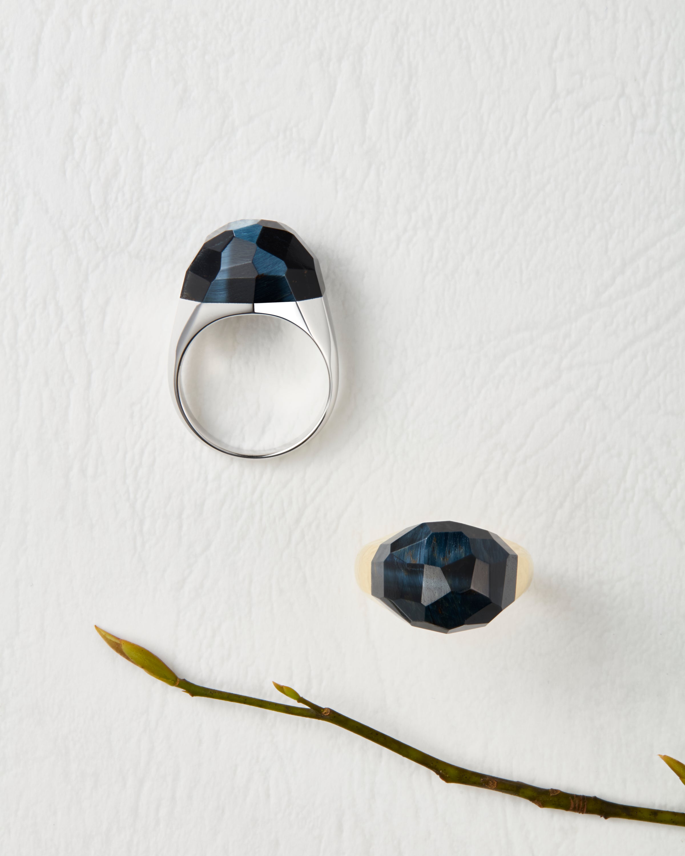 [One-of-a-kind] Hawk's Eye Rock Ring / Round / Yellow