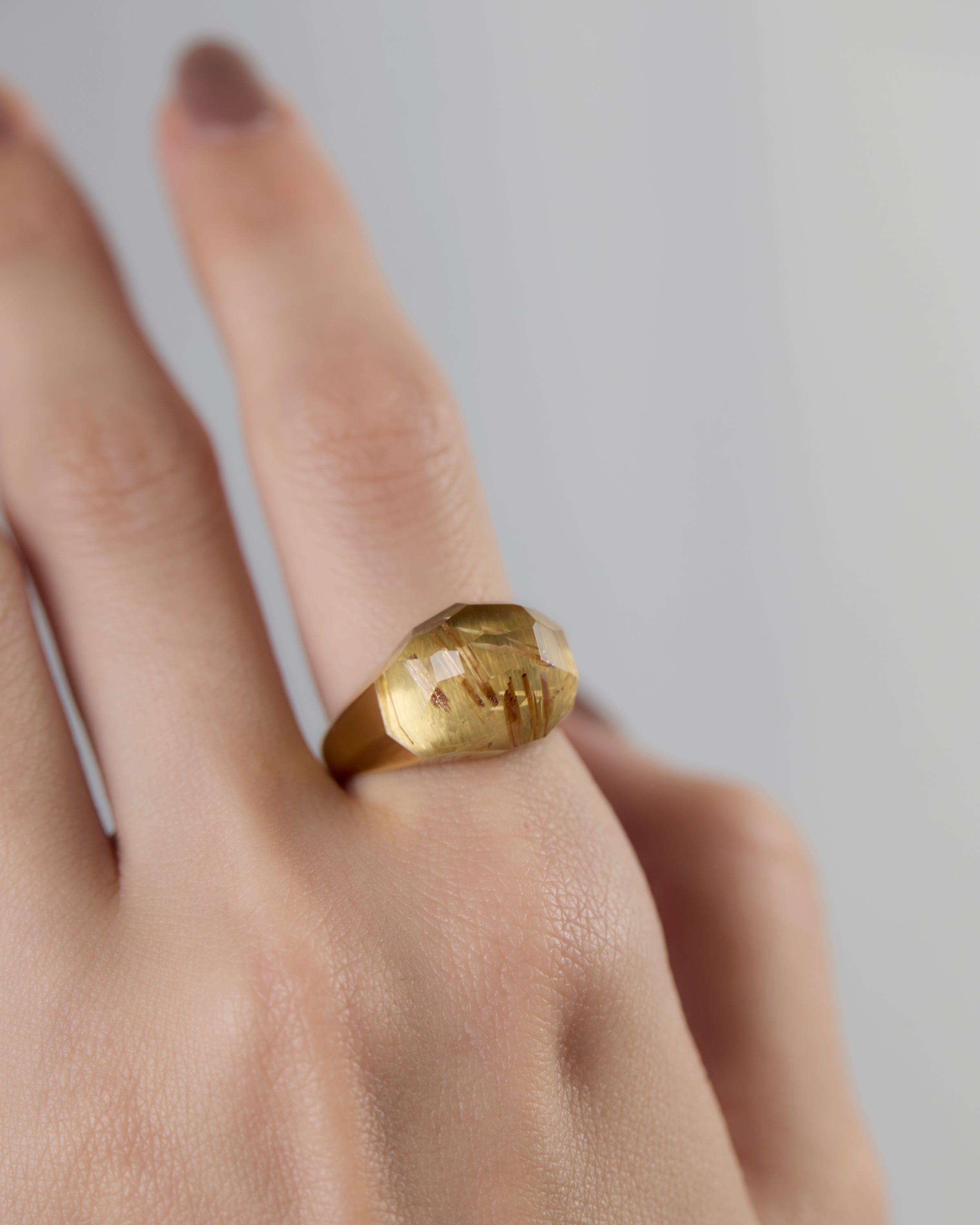 Rutile Quartz Ring