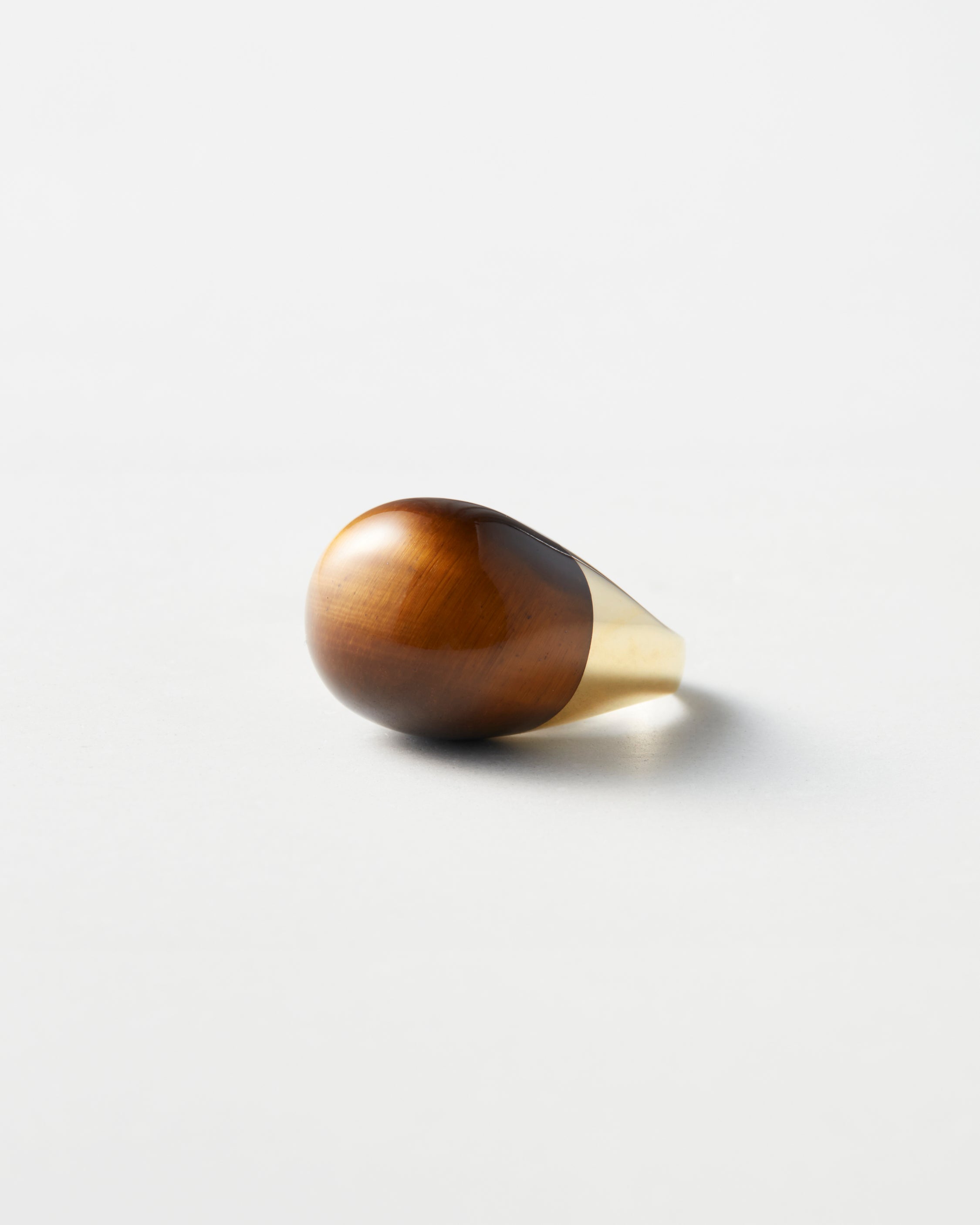 Tiger's Eye Rock Ring / Round / Yellow
