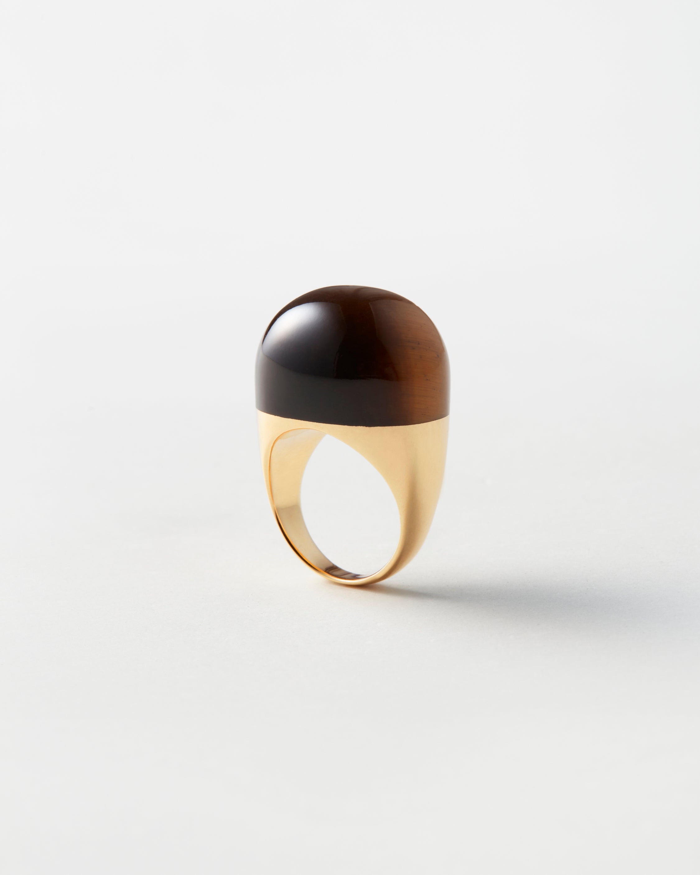 Tiger's Eye Rock Ring / Round / Yellow