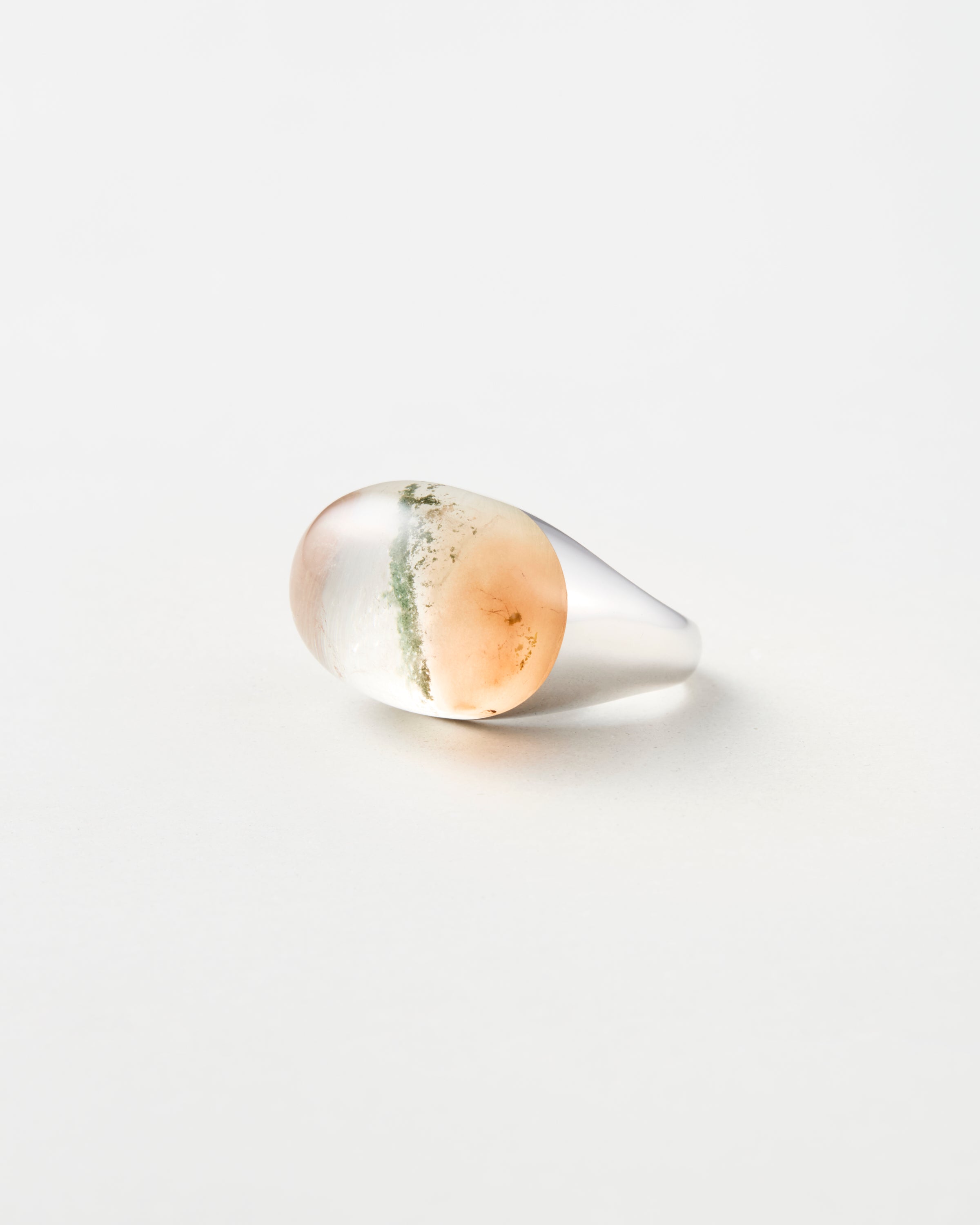 [One-of-a-kind] Black Banded Agate Rock Ring / Crystal / Silver