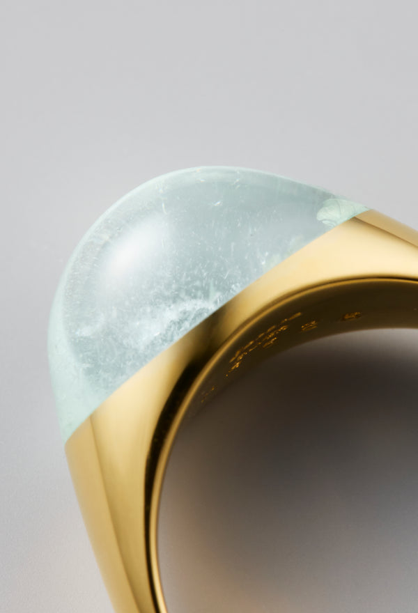 [一点もの] Aquamarine Mini Rock Ring / Round