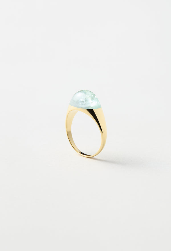 [一点もの] Aquamarine Mini Rock Ring / Round