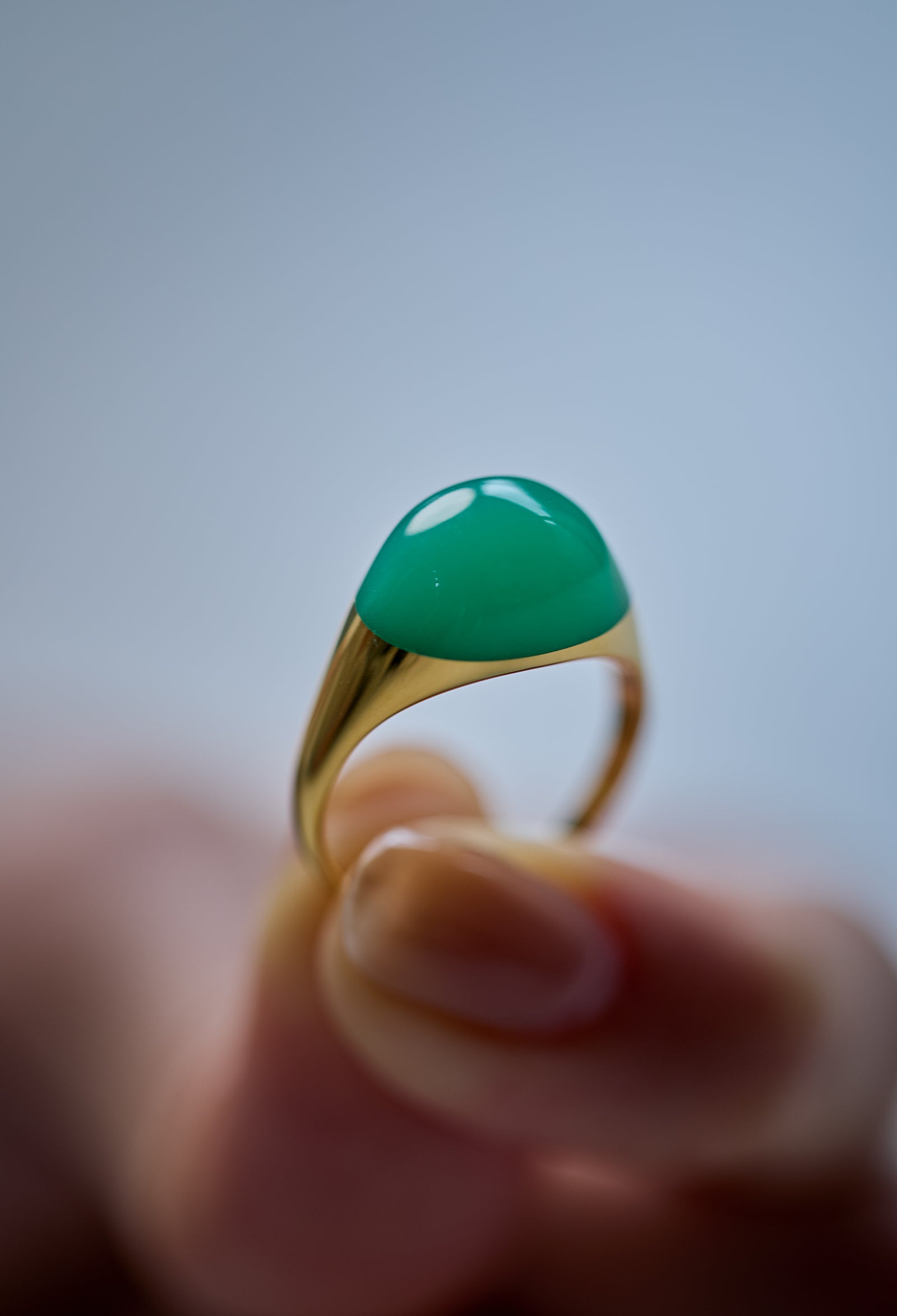 【コレクターズアイテム】クリソプレーズ Chrysoprase Mini Rock Ring / Crystal / Silver – bororo