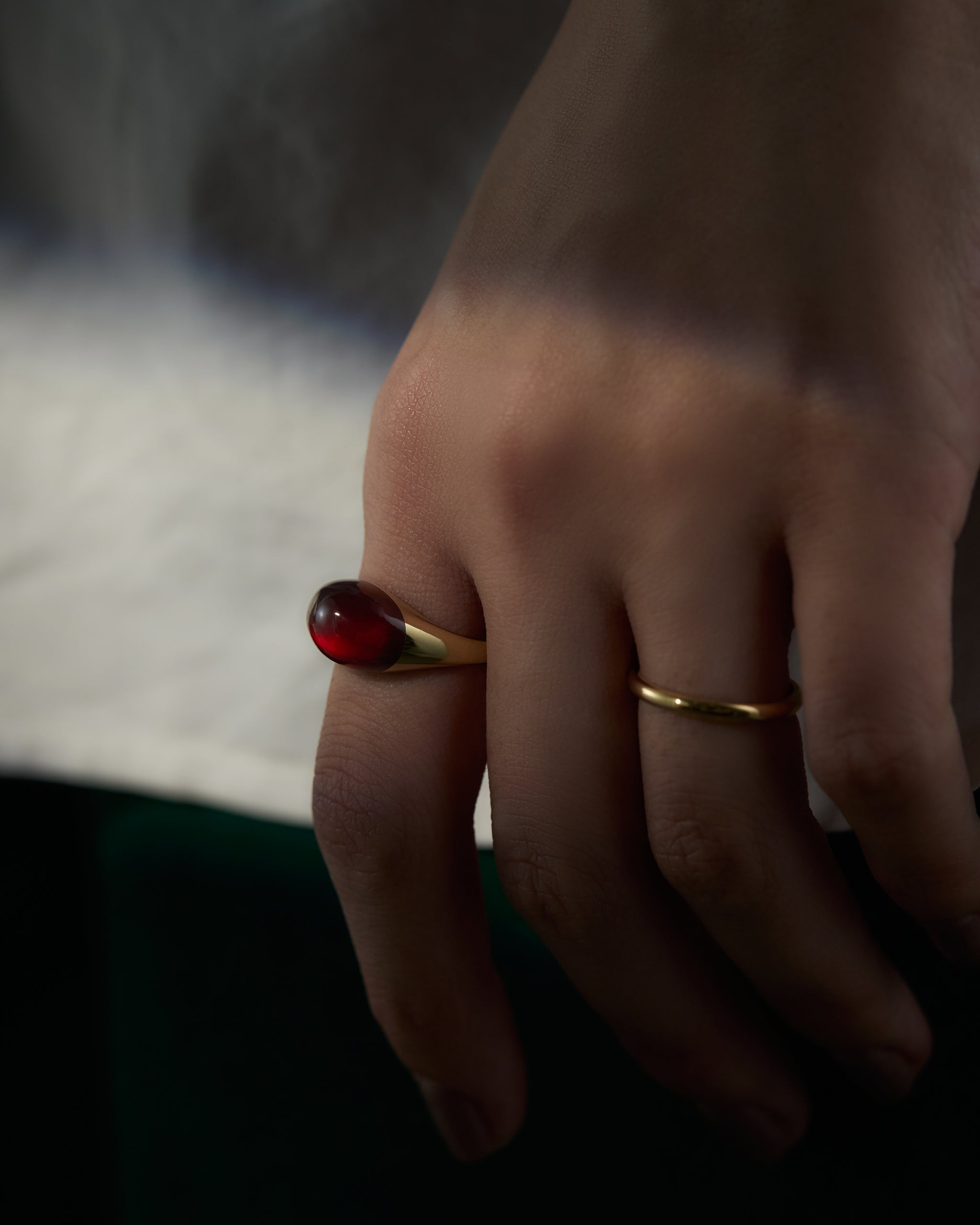 Hessonite Garnet Ring