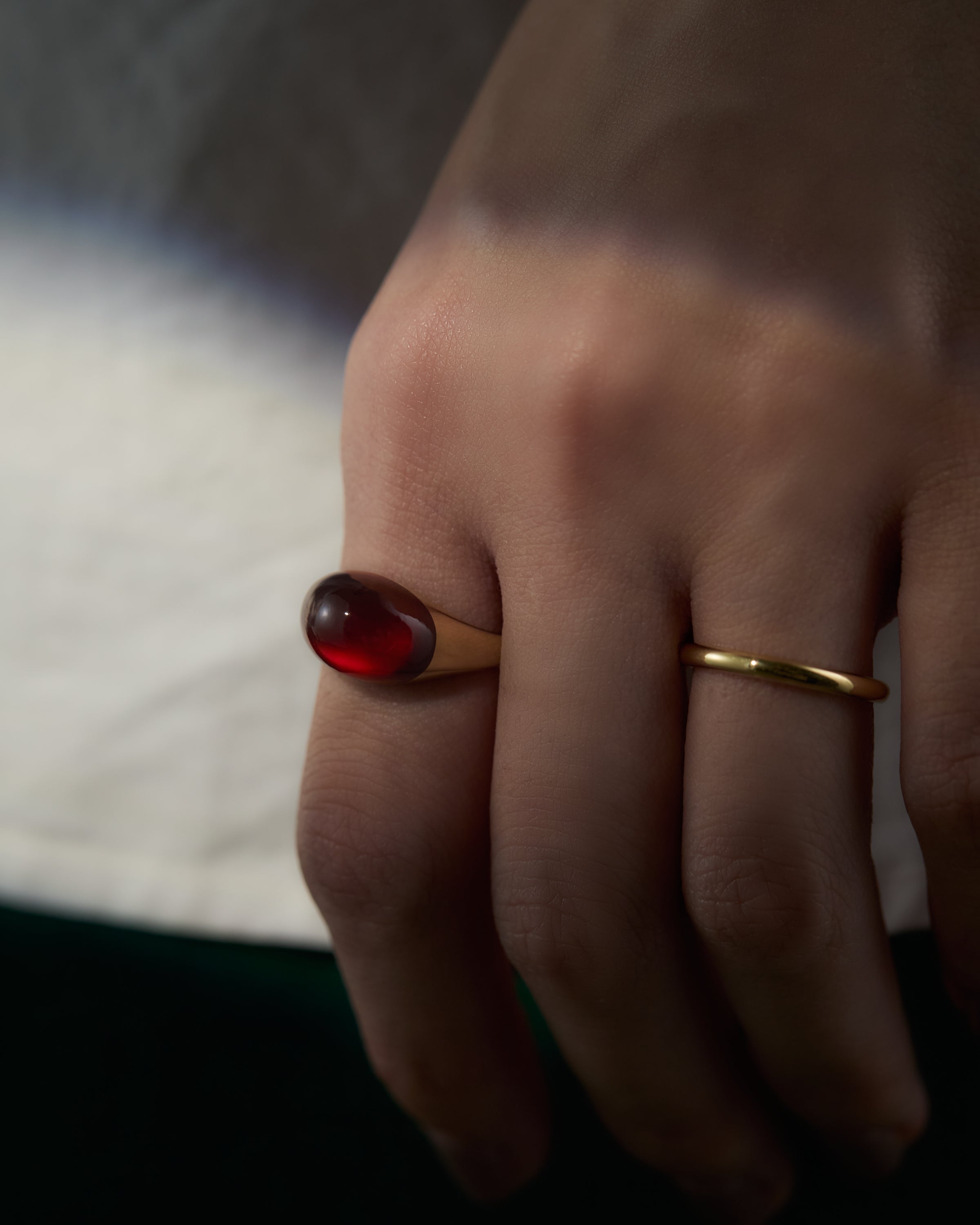 Hessonite Garnet Ring