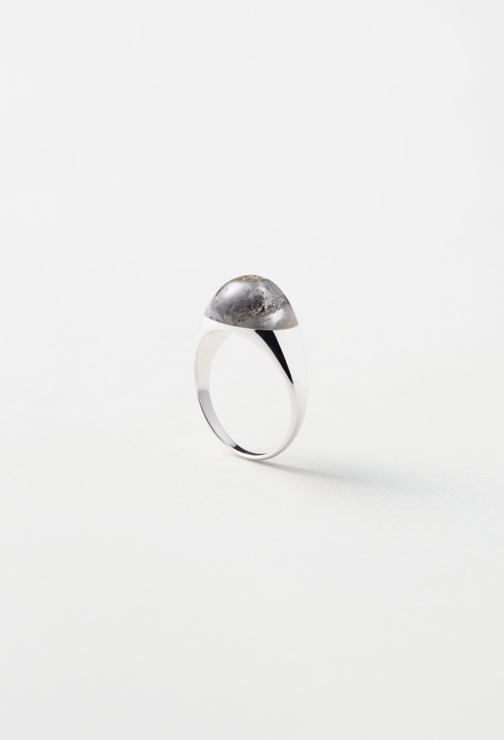 [One-of-a-kind] Garden Quartz Mini Rock Ring / Round / Silver