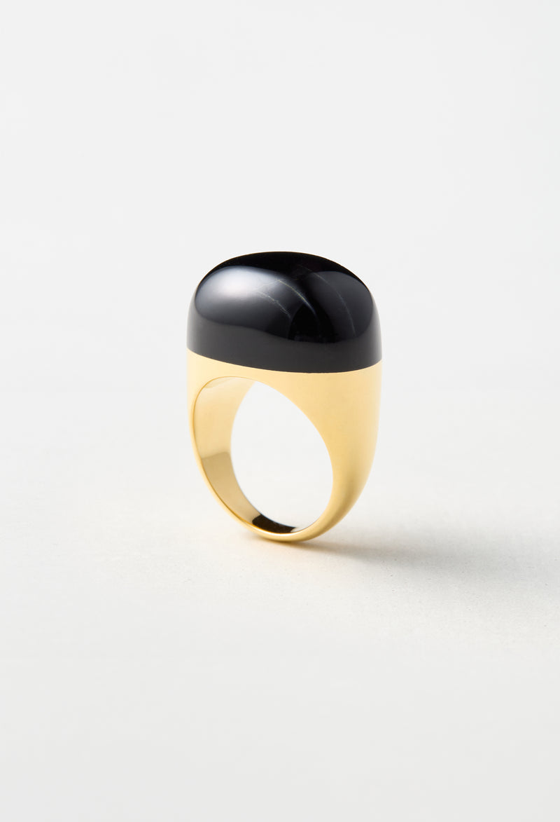 [一点もの] Hawk's Eye Rock Ring / Round / Yellow