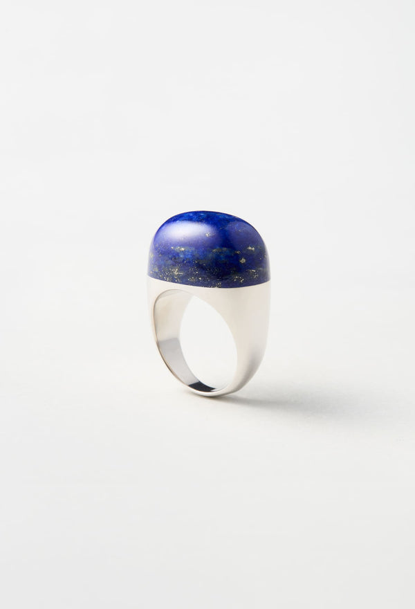 Lapis Lazuli Rock Ring / Round / Silver