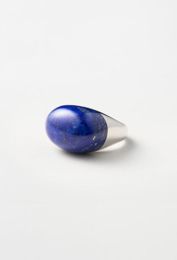 Lapis Lazuli Rock Ring Round