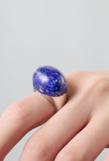 Lapis Lazuli Rock Ring / Round / Silver