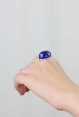 Lapis Lazuli Rock Ring / Round / Silver