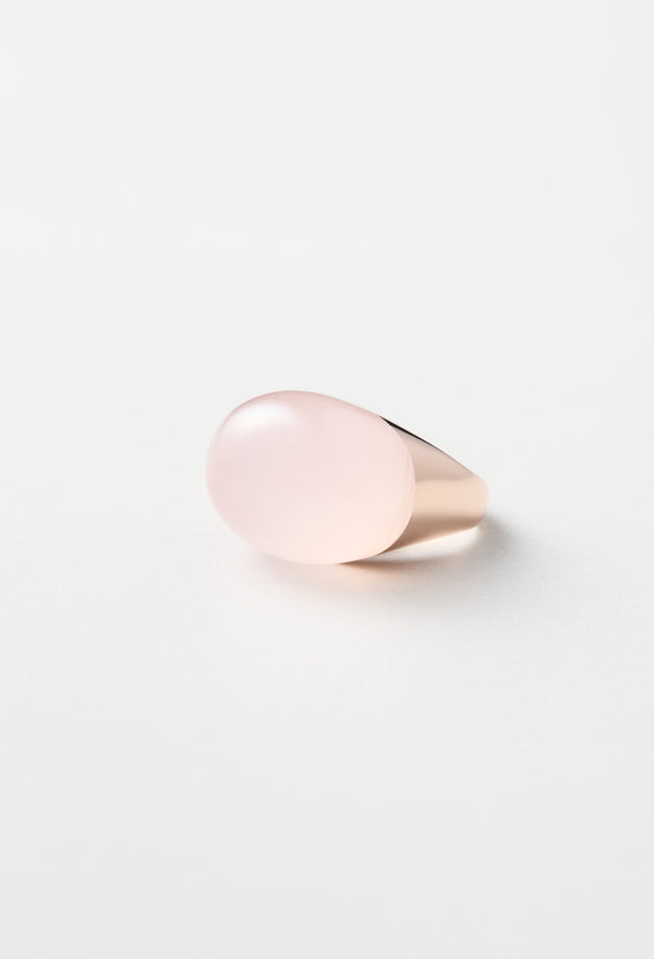 Rose Quartz Rock Ring / Round / Pink
