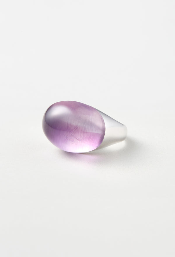 [一点もの] Trapiche Amethyst Rock Ring / Round / Silver