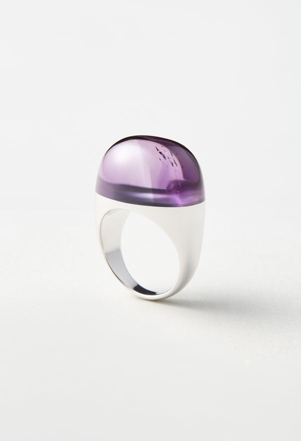 [一点もの] Trapiche Amethyst Rock Ring / Round / Silver