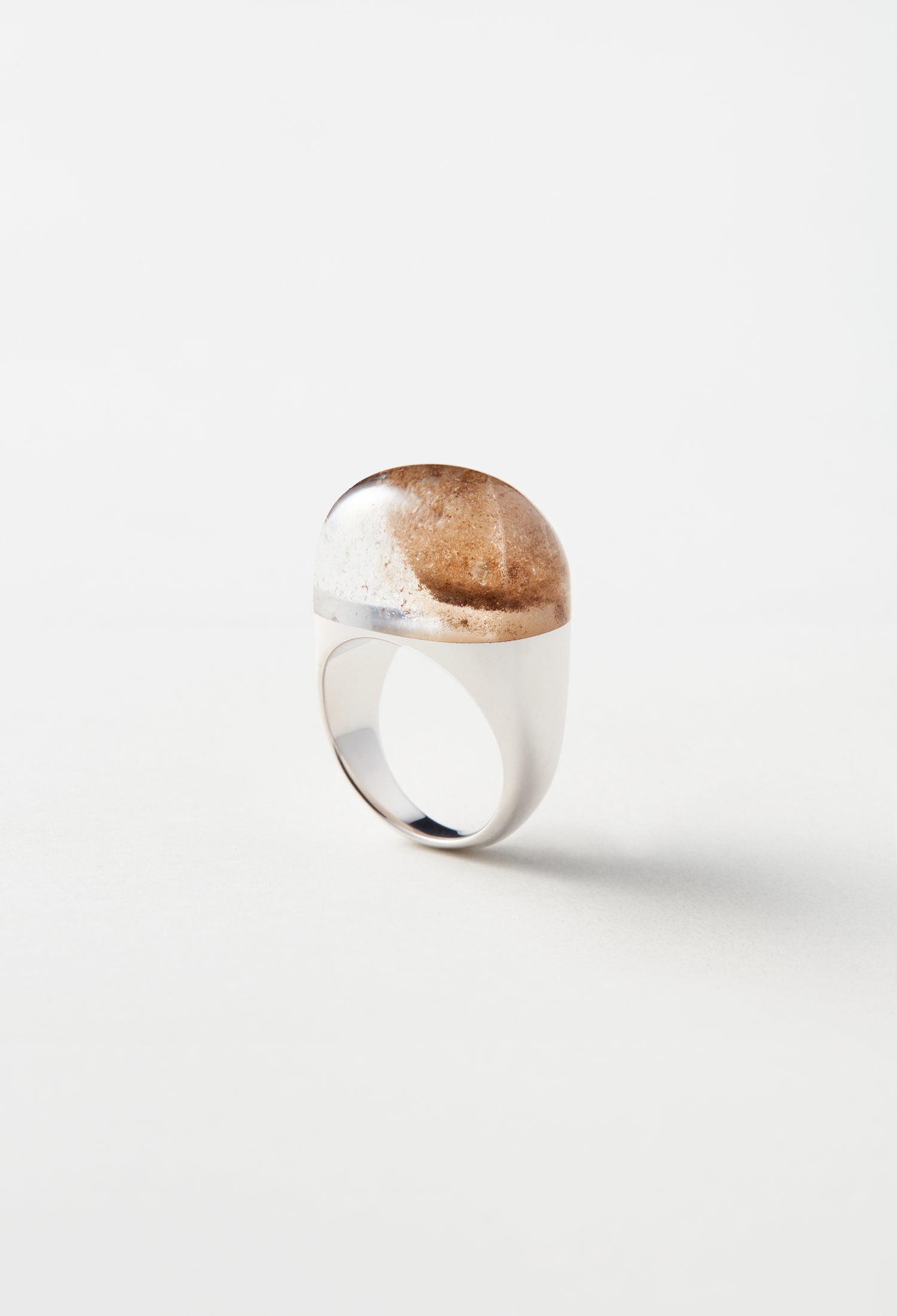 [One-of-a-kind] Garden Quartz Rock Ring / Round / Silver