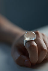 [一点もの] Silver Rutile Quartz Rock Ring / Round / Silver