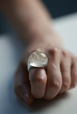 [一点もの] Silver Rutile Quartz Rock Ring / Round / Silver
