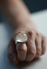[一点もの] Silver Rutile Quartz Rock Ring / Round / Silver