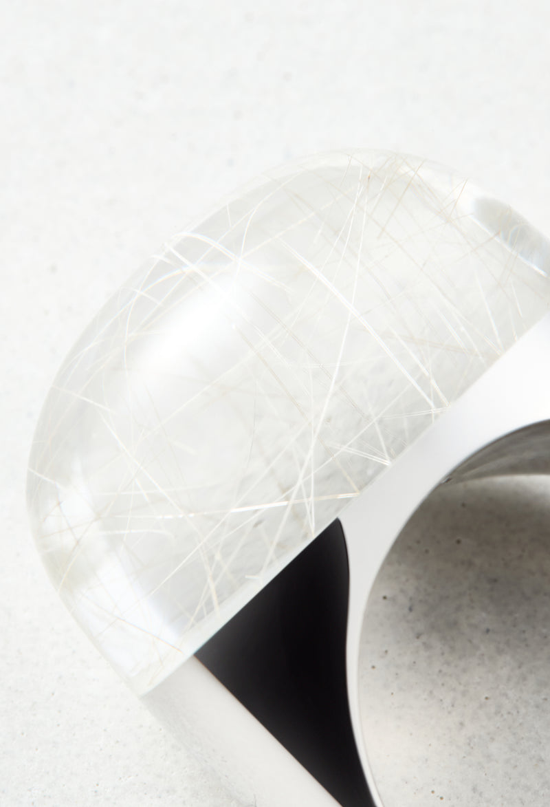 [一点もの] Silver Rutile Quartz Rock Ring / Round / Silver