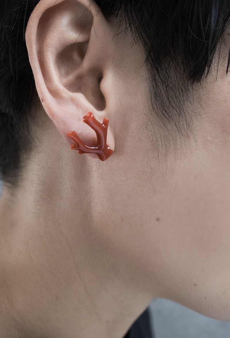Coral Pierced Earring