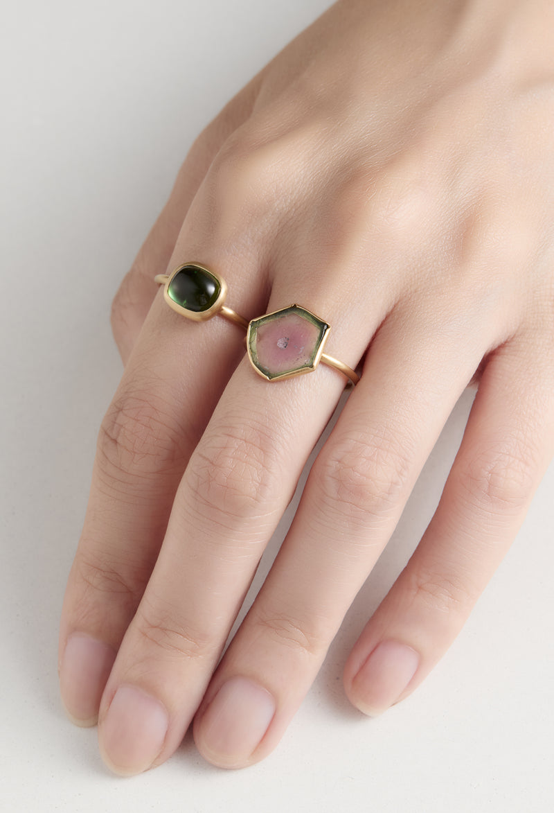 [一点もの] Water melon Tourmaline Gem Ring