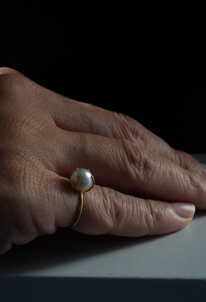 Akoya Pearl Gem Ring / Pinky