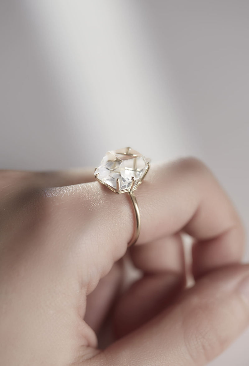 [一点もの] Diamond Quartz Gem Ring / LL