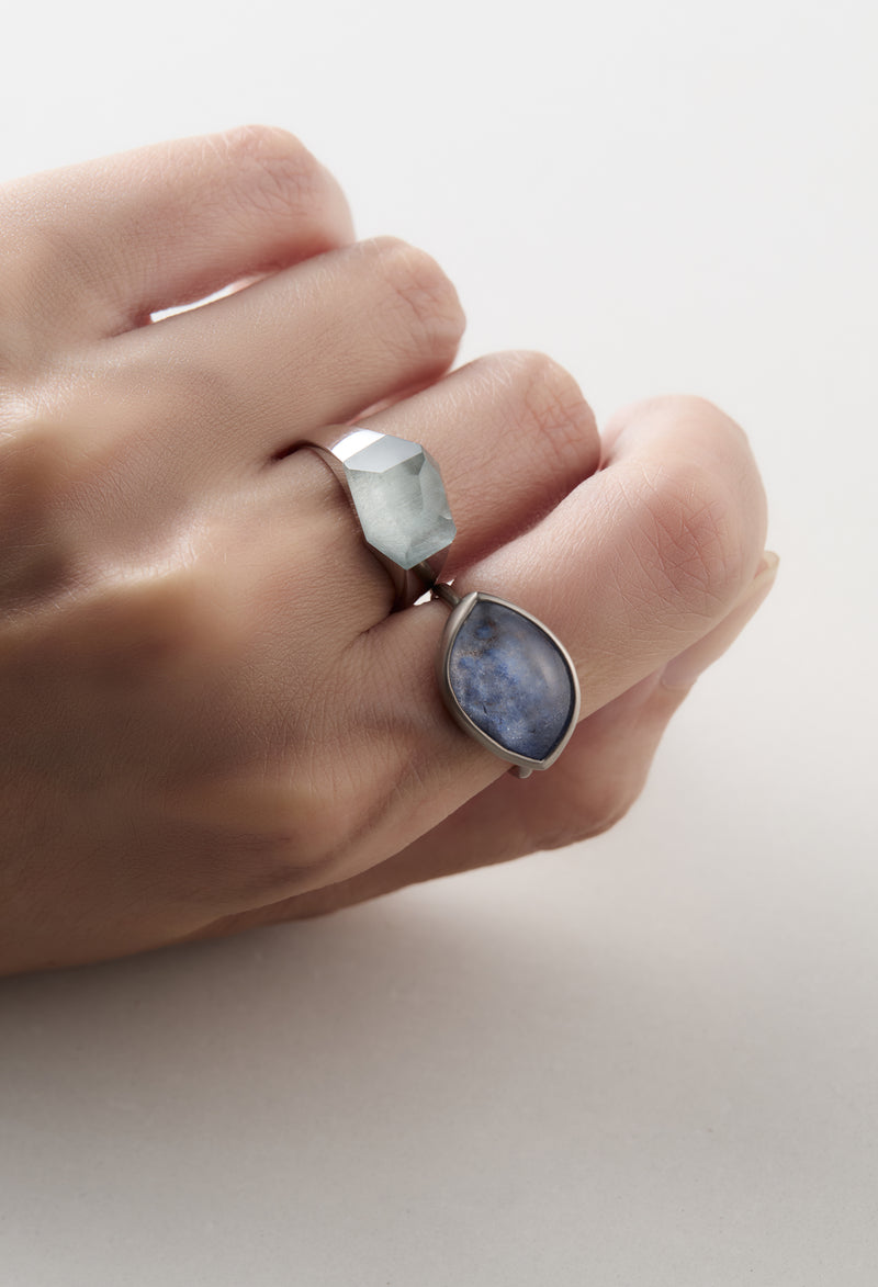 [一点もの] Dumortierite in Quartz Gem Ring