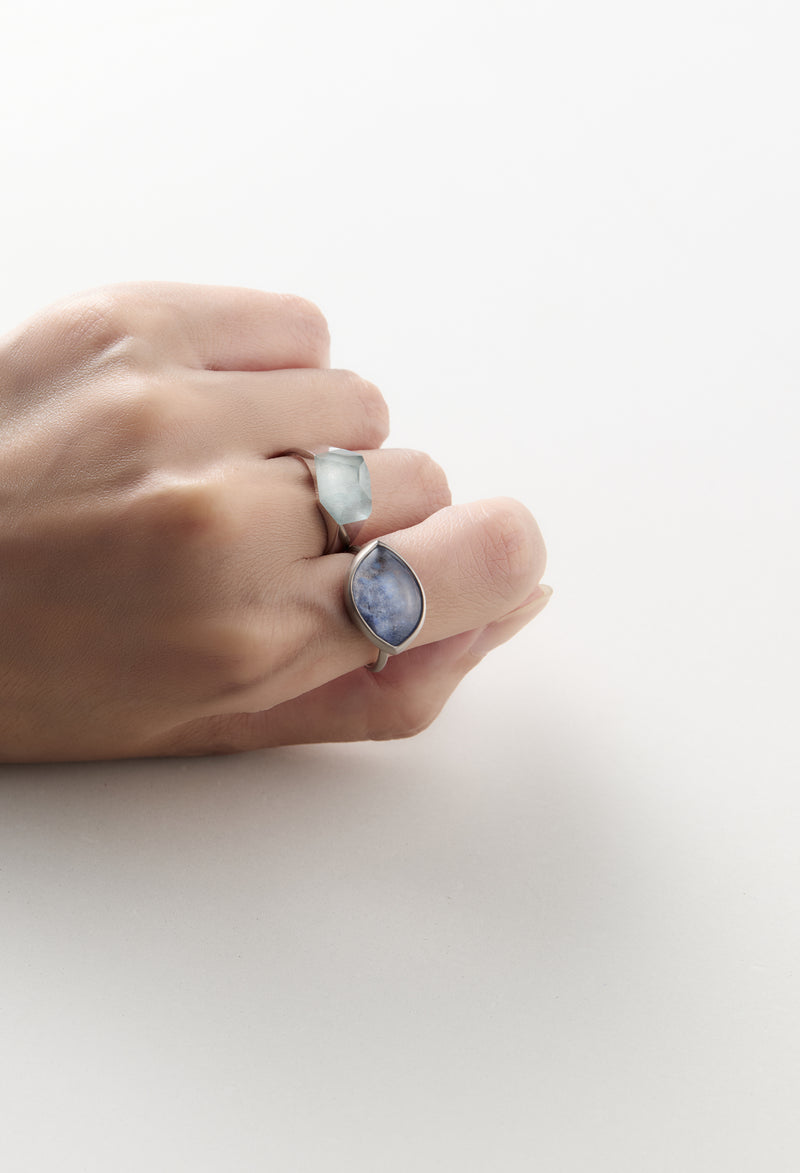 [一点もの] Dumortierite in Quartz Gem Ring