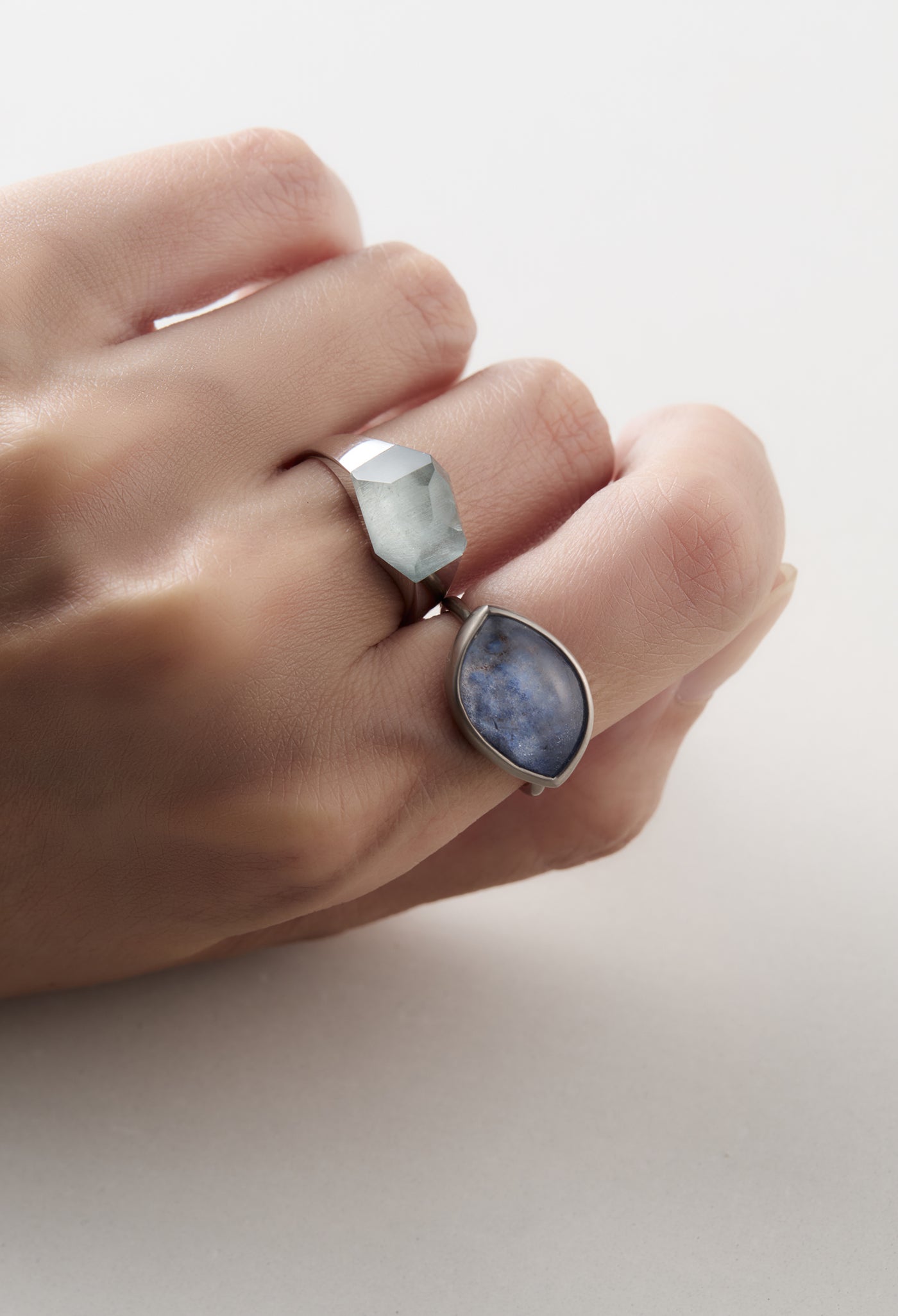 一点もの] Dumortierite in Quartz Gem Ring – bororo