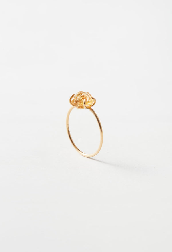 Gold Grossular Garnet Gem Ring