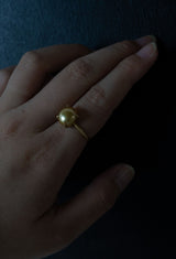 Golden South Sea Keshi Pearl Gem Ring