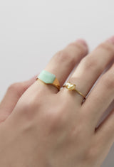 Golden South Sea Keshi Baby Pearl Gem Ring