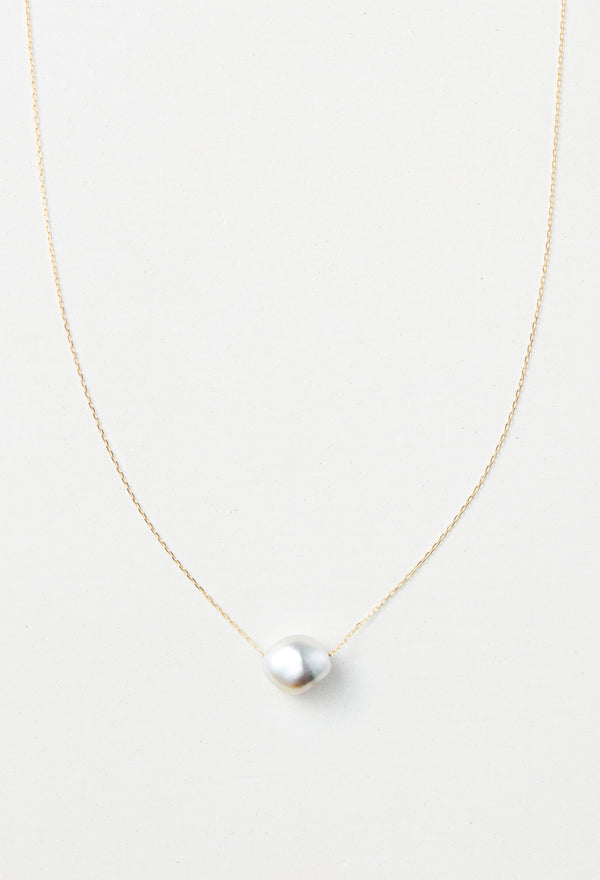 [一点もの] Gray South Sea Keshi Pearl Necklace