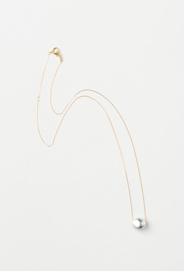 [一点もの] Gray South Sea Keshi Pearl Necklace