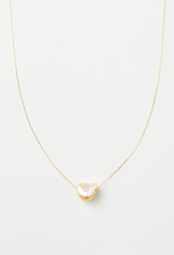 [一点もの] Golden South Sea Keshi Pearl Necklace