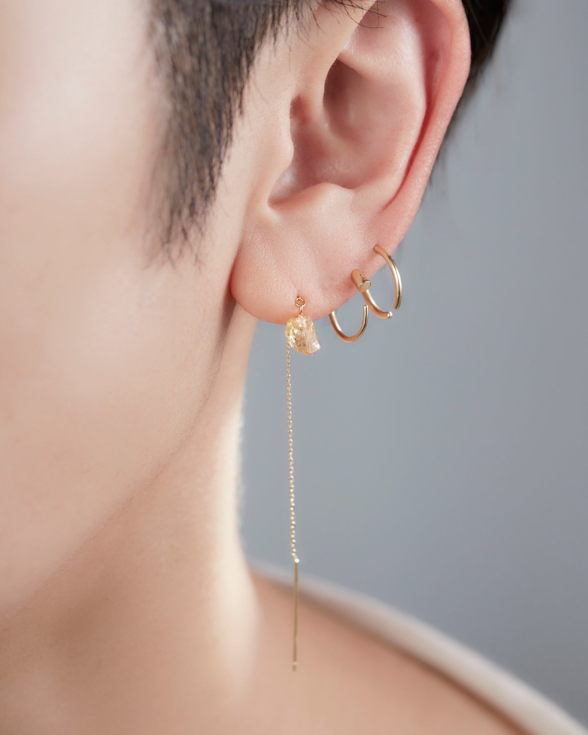 K18 ウェッジフープ ピアス S – bororo