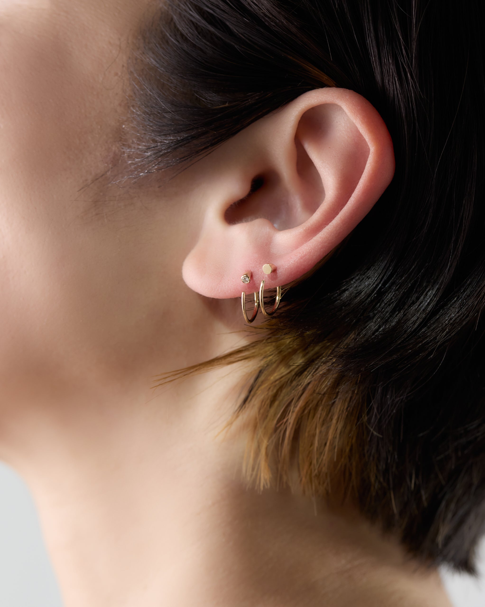 K18 ウェッジフープ ピアス S – bororo
