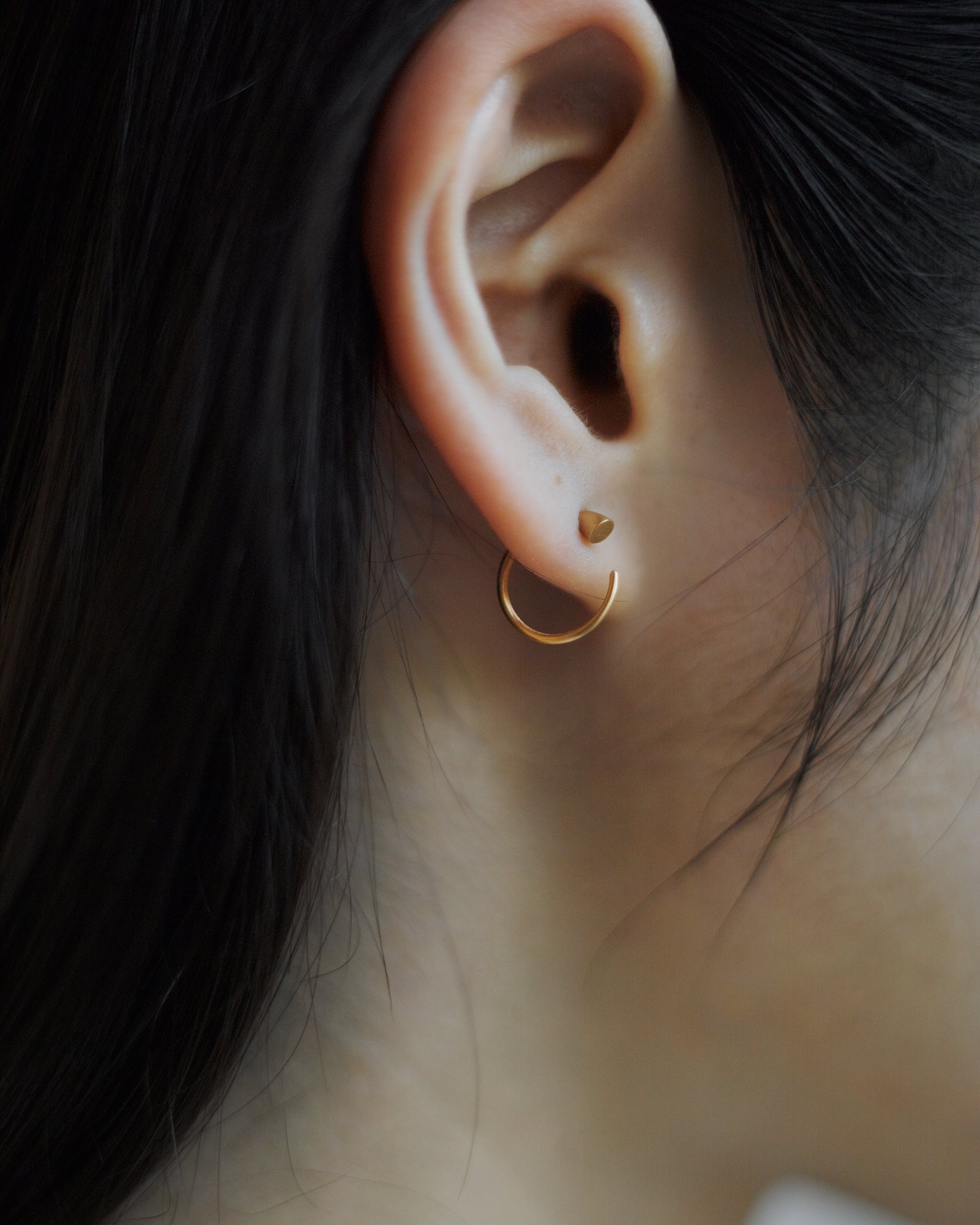 K18 ウェッジフープ ピアス S – bororo