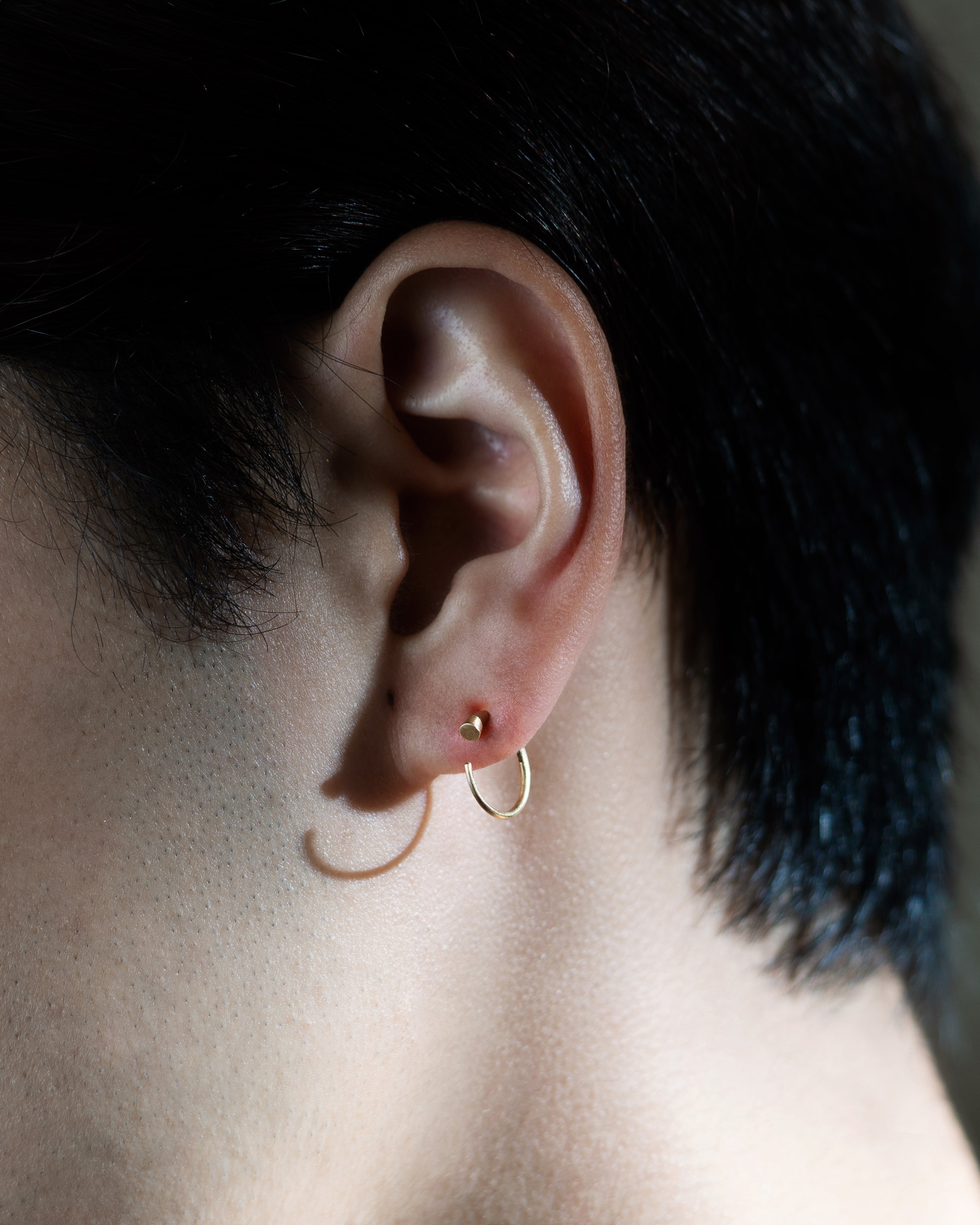 K18 ウェッジフープ ピアス S – bororo