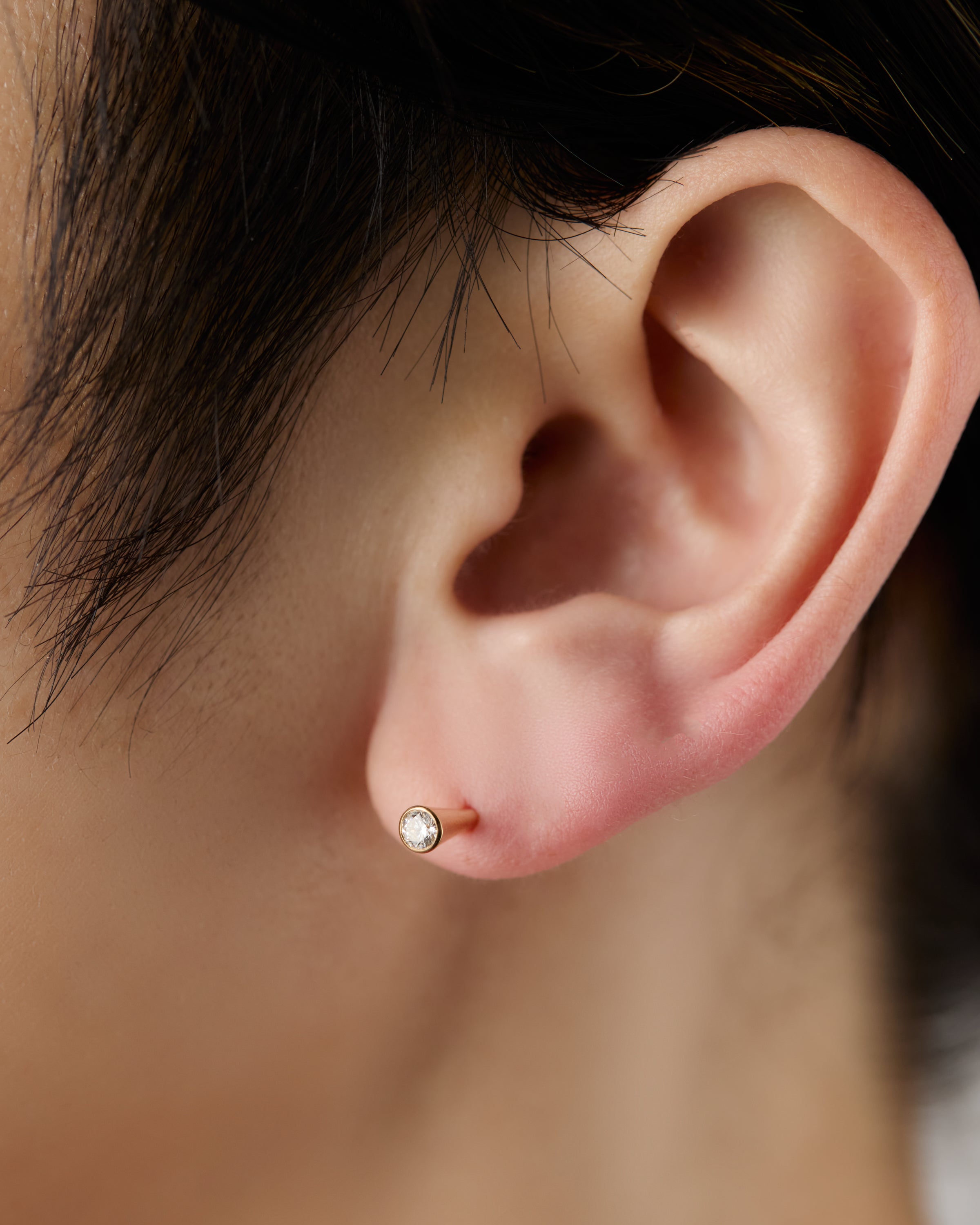 K18 ウェッジ ダイヤモンド ピアス M – bororo