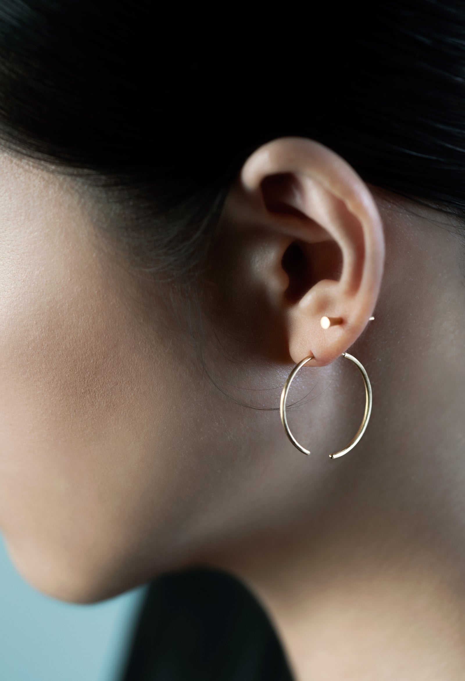 hoop / L / K18YG / Matte – bororo