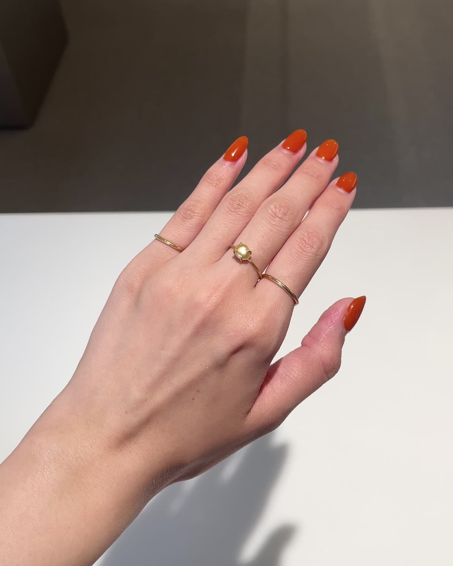 Golden South Sea Keshi Baby Pearl Gem Ring
