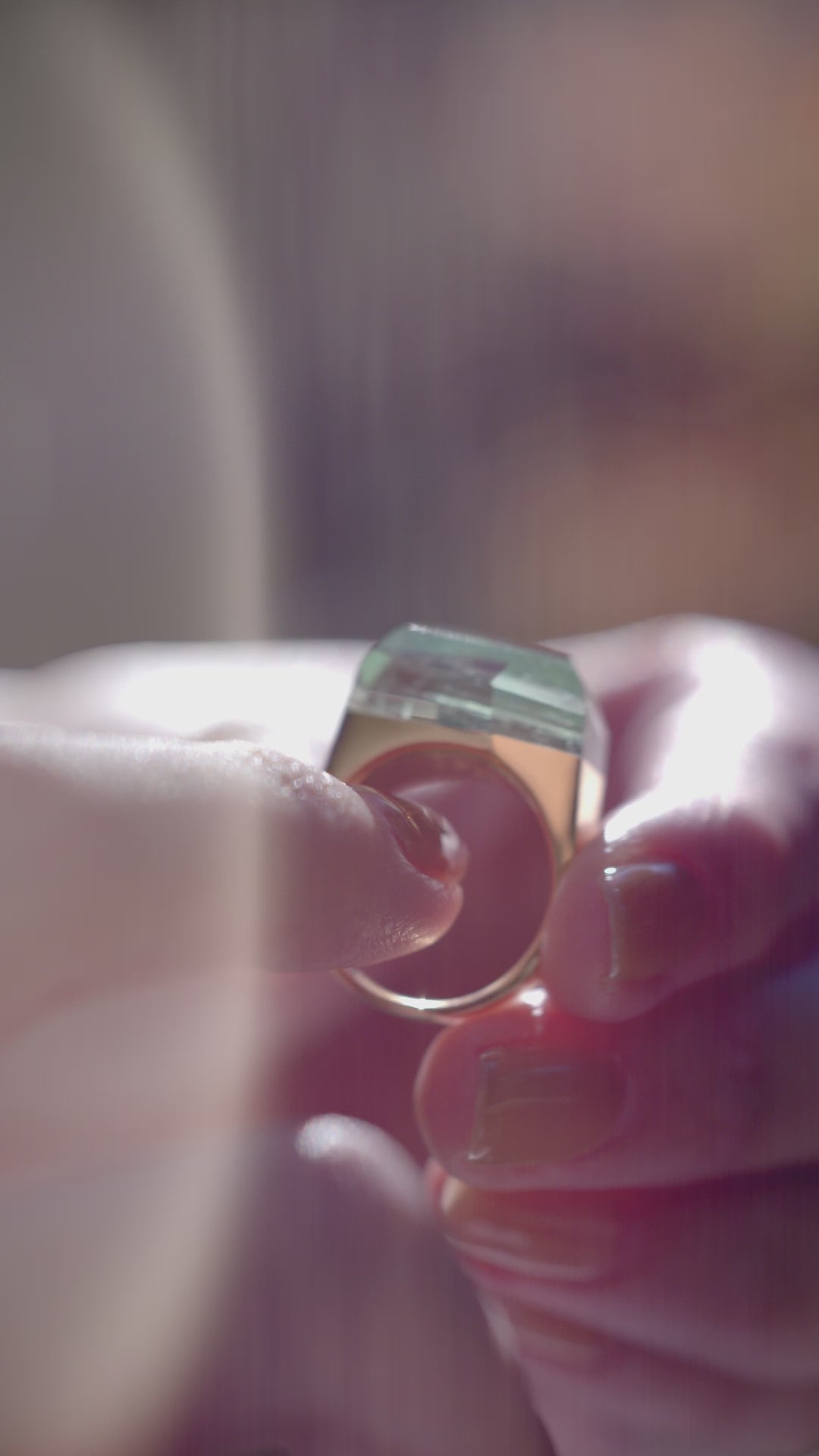 Green Aquamarine Ring
