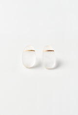 【一点もの】Quartz Round Pierced Earrings (Pair)